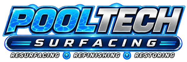 Pool Tech Surfacing Logo with white tag line text color