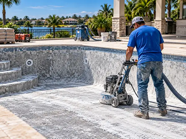 Pool Surface Preparation & Coating Removal in Nashville, TN Professional pool surface preparation and coating removal in Nashville, Tennessee