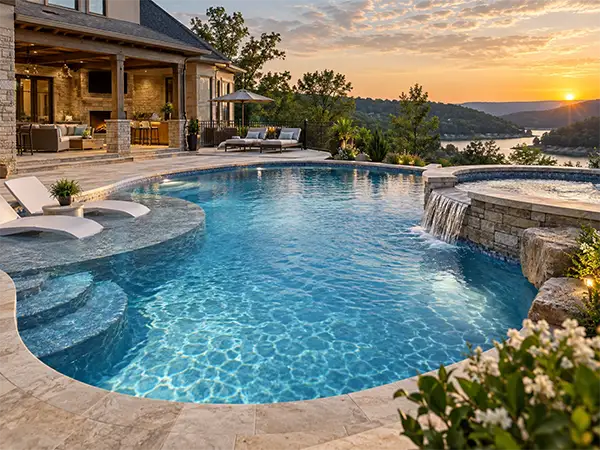 Professionally resurfaced residential swimming pool in Middle Tennessee